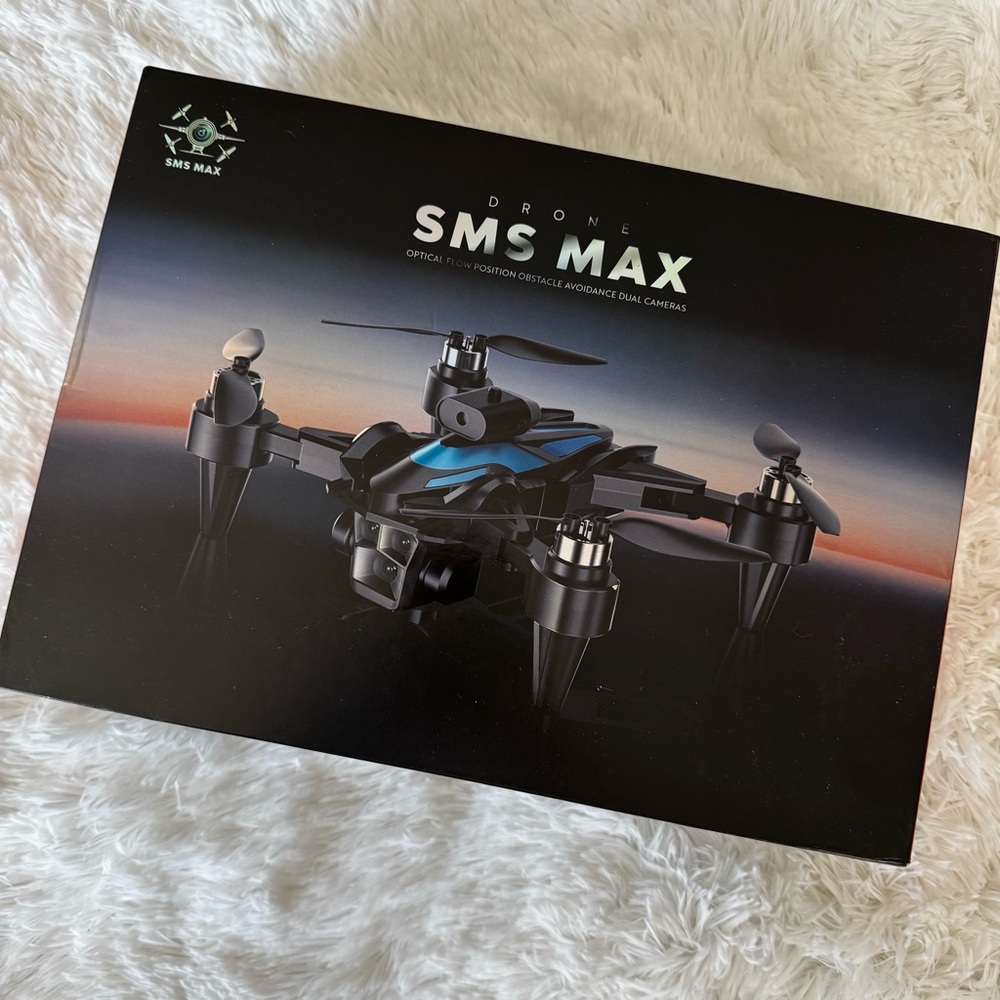 SMS MAX 4K Black & Blue Drone with Dual Camera & Brushless Motor - NIB
